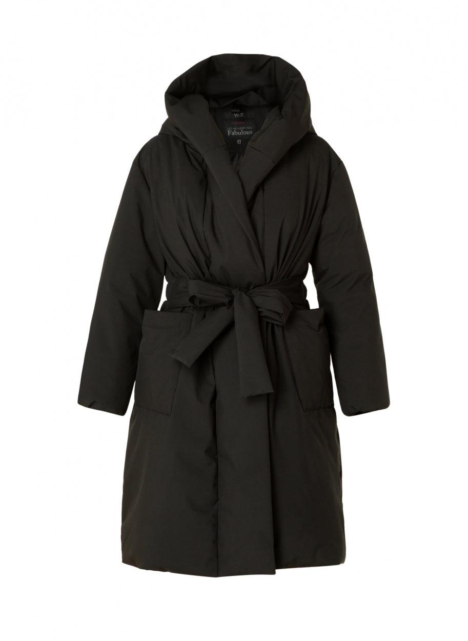 Coat Oversized Wrap Black