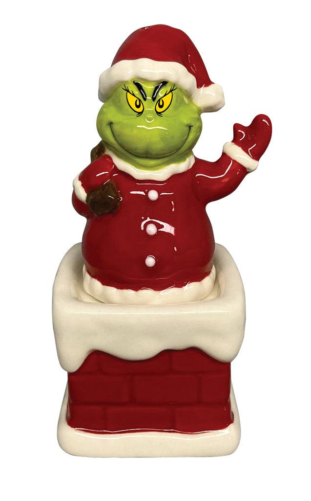 Grinch Santa Grinch In Chimney Salt &amp; Pepper