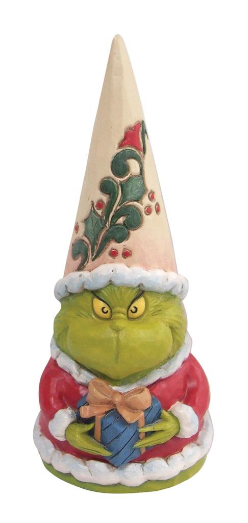 Grinch Gnome Holding Present