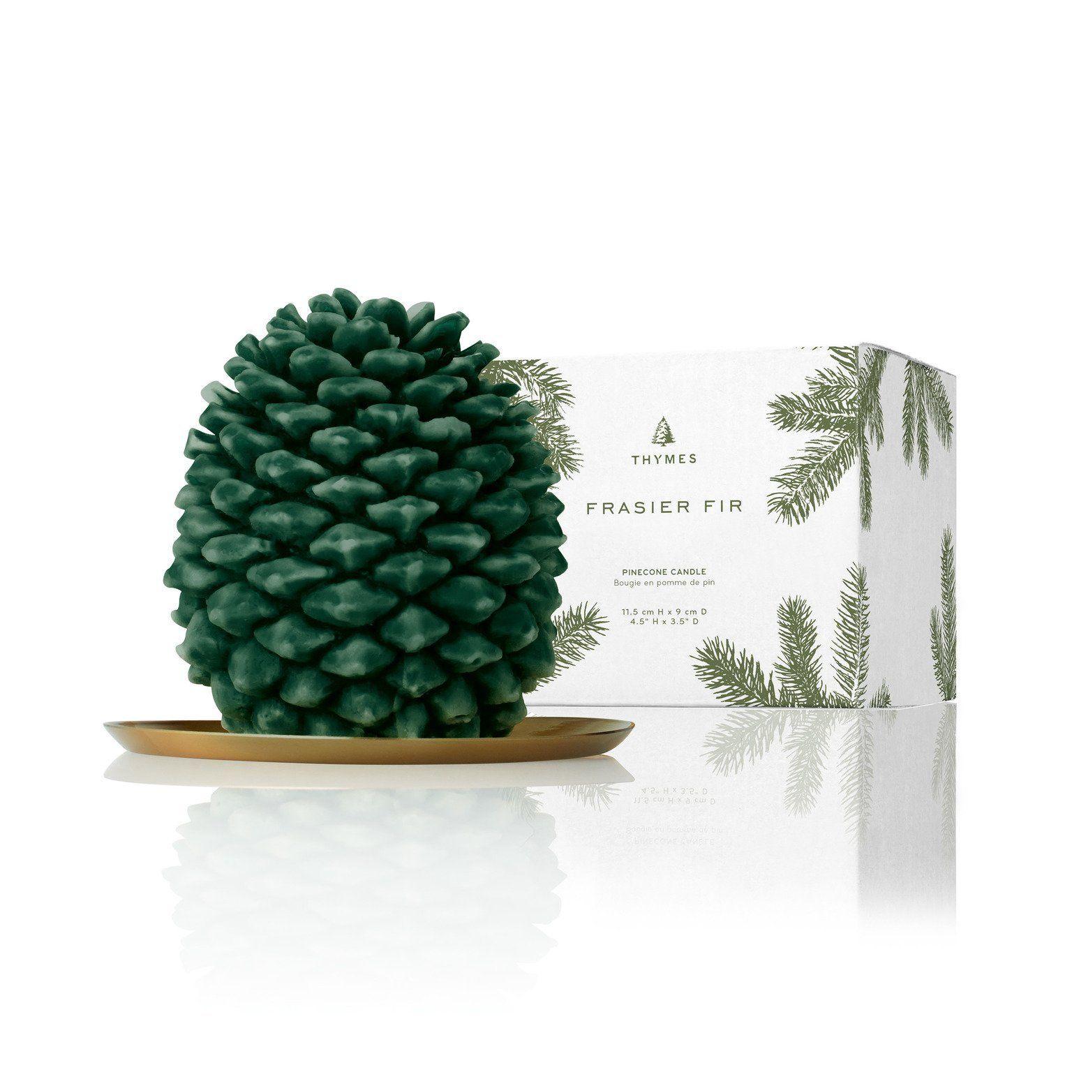 This exquisitely designed candle captures the essence of a winter forest and fills your space with the invigorating scent of Frasier Fir. The molded pinecone shape not only enhances your décor with a touch of nature but also adds a festive element to your home.