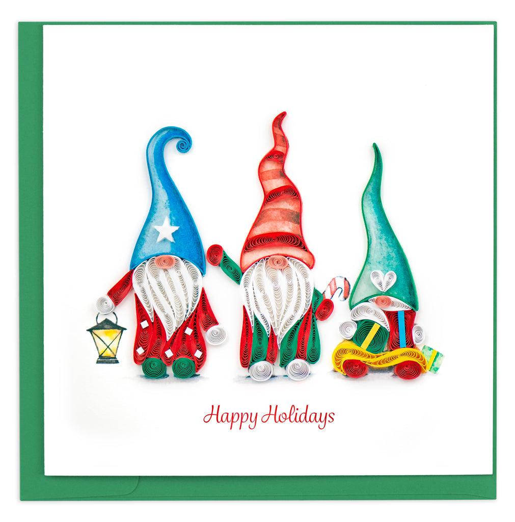 Quilling Card Holiday Gnomes