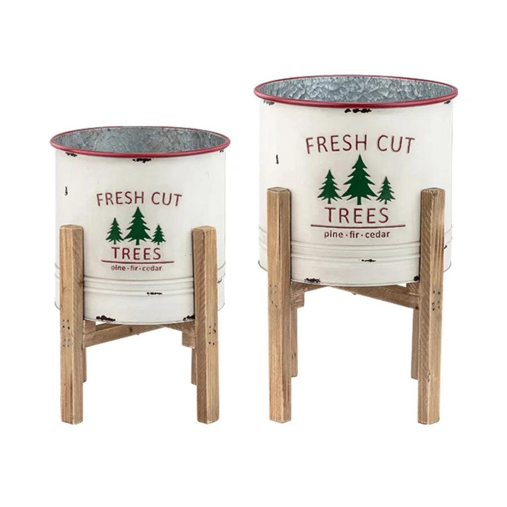 Tree Farm Pot Covers on Stand