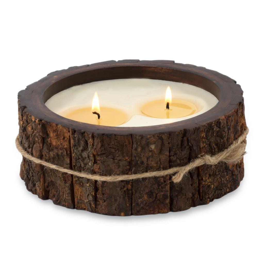 Himalayan Tree Bark Pot 2-Wick Candle - Campfire Scent (26oz)