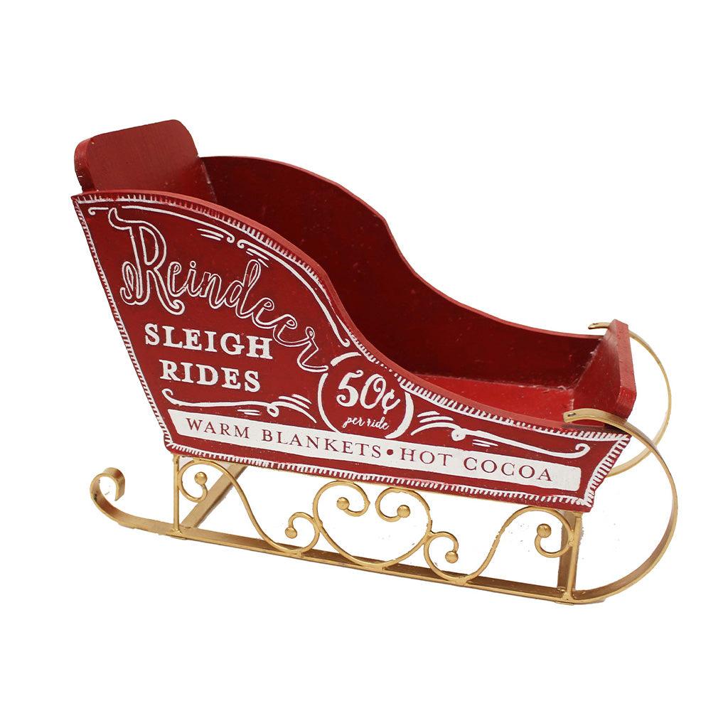 Reindeer Sleigh Rides Red Sled