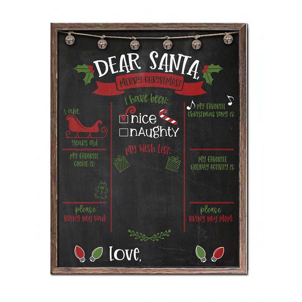 Wall Art Santa Wish Black Board