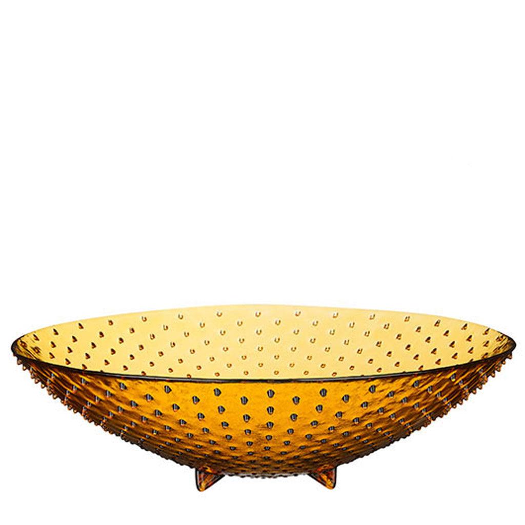Arose Bowl Recycled Glass Dark Yellow 40cm D