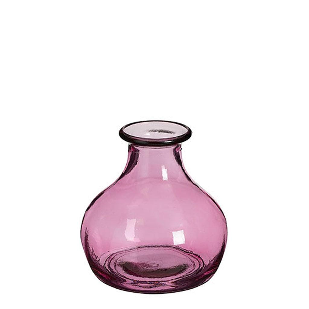 Qin Vase Recycled Glass Pink 21cm H