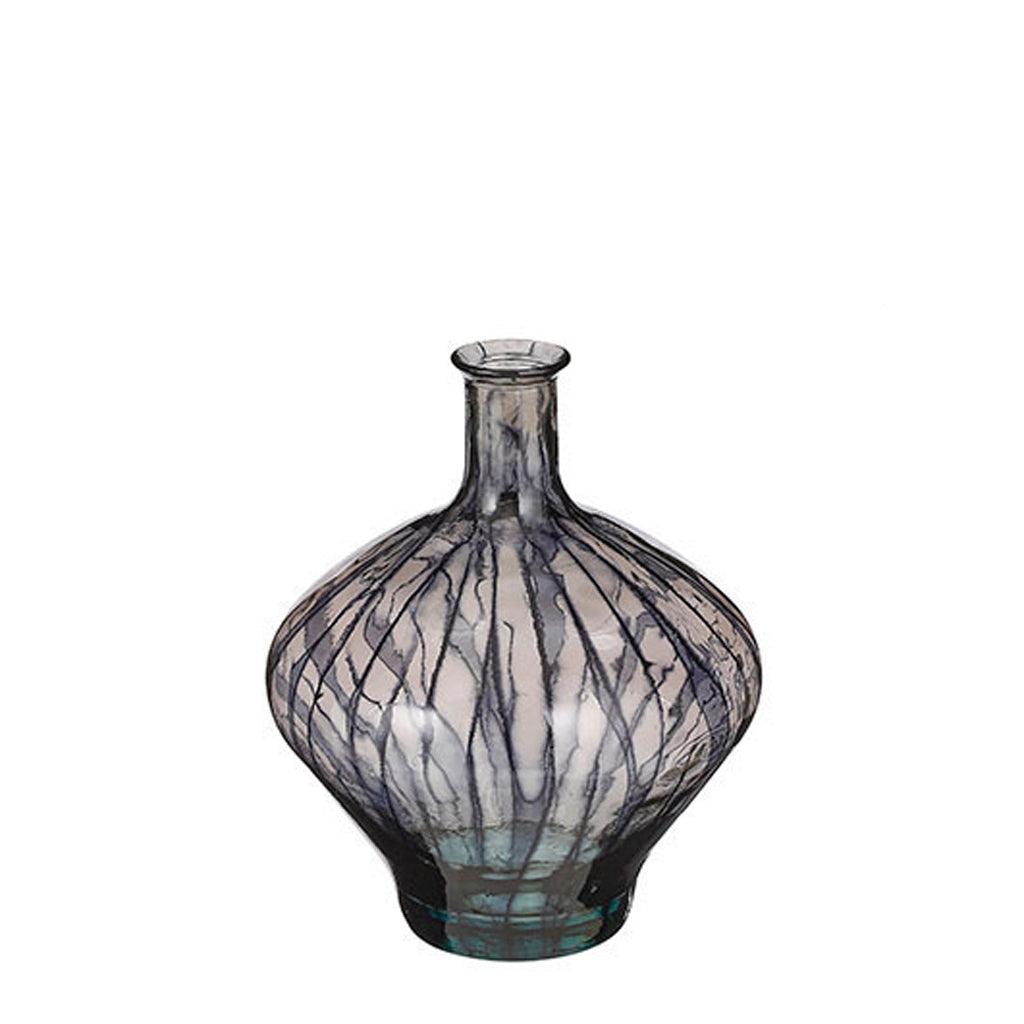 Palermo Vase Recycled Glass Black 46cm H