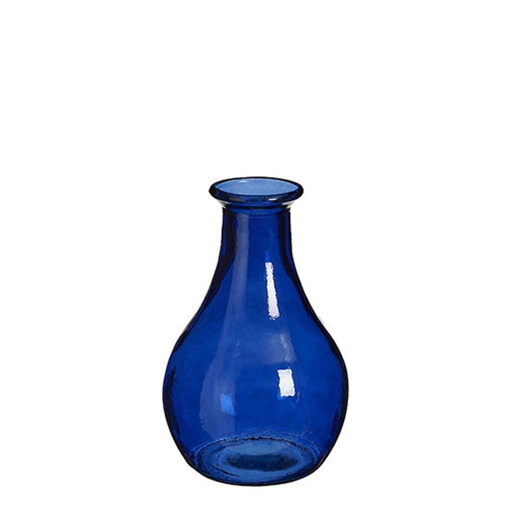 Qin Vase Recycled Glass Blue 31cm H