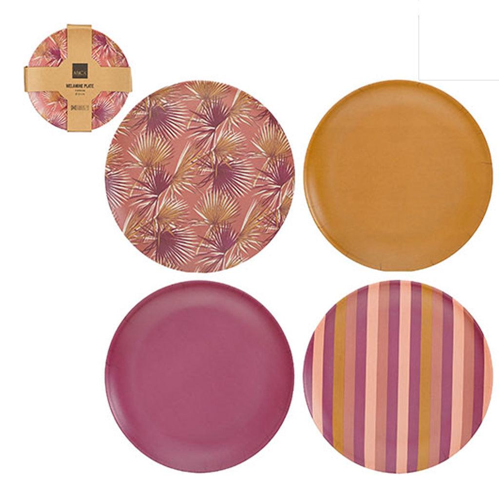 Lumina Plate Pink/Brown 4pc