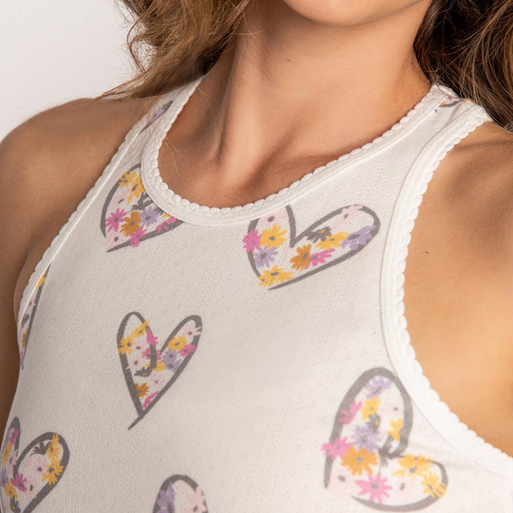 A Heart Full Of Daisies Tank Top Ivory