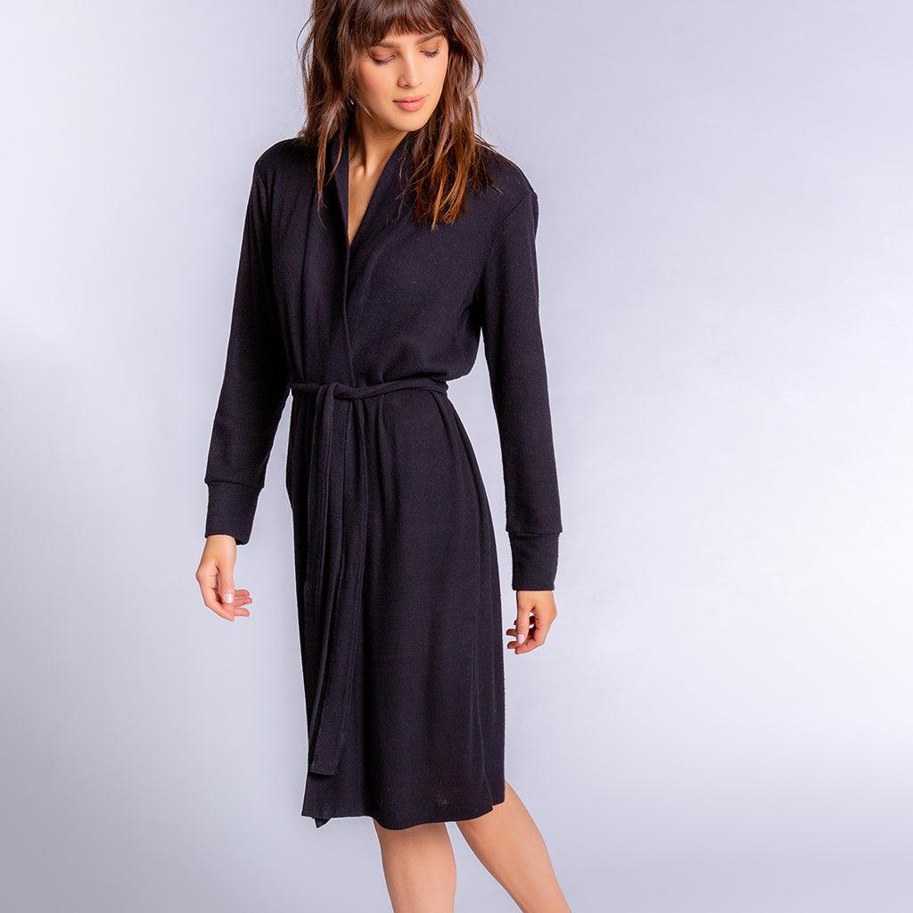 Robe - Textured Essentials Black