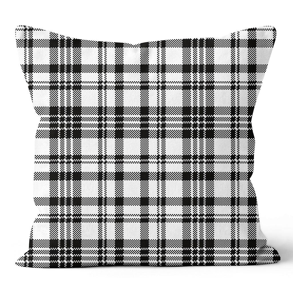 Black & White Multi Plaid 20x20in Pillow