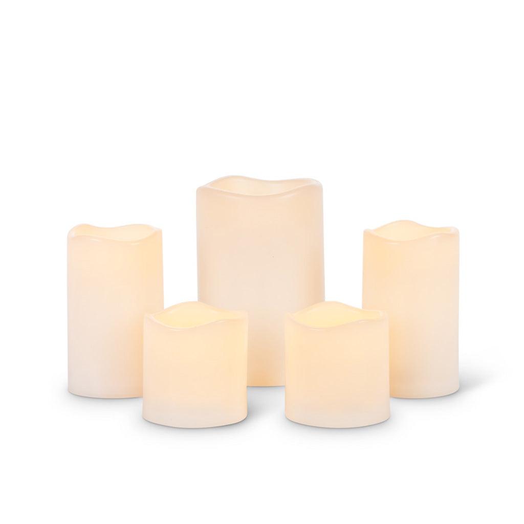 Candle LED Outdoor Pillar Set Of 5