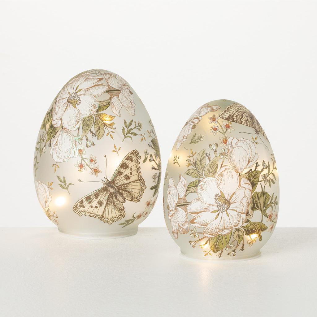 Botanical Glass Lighted Eggs