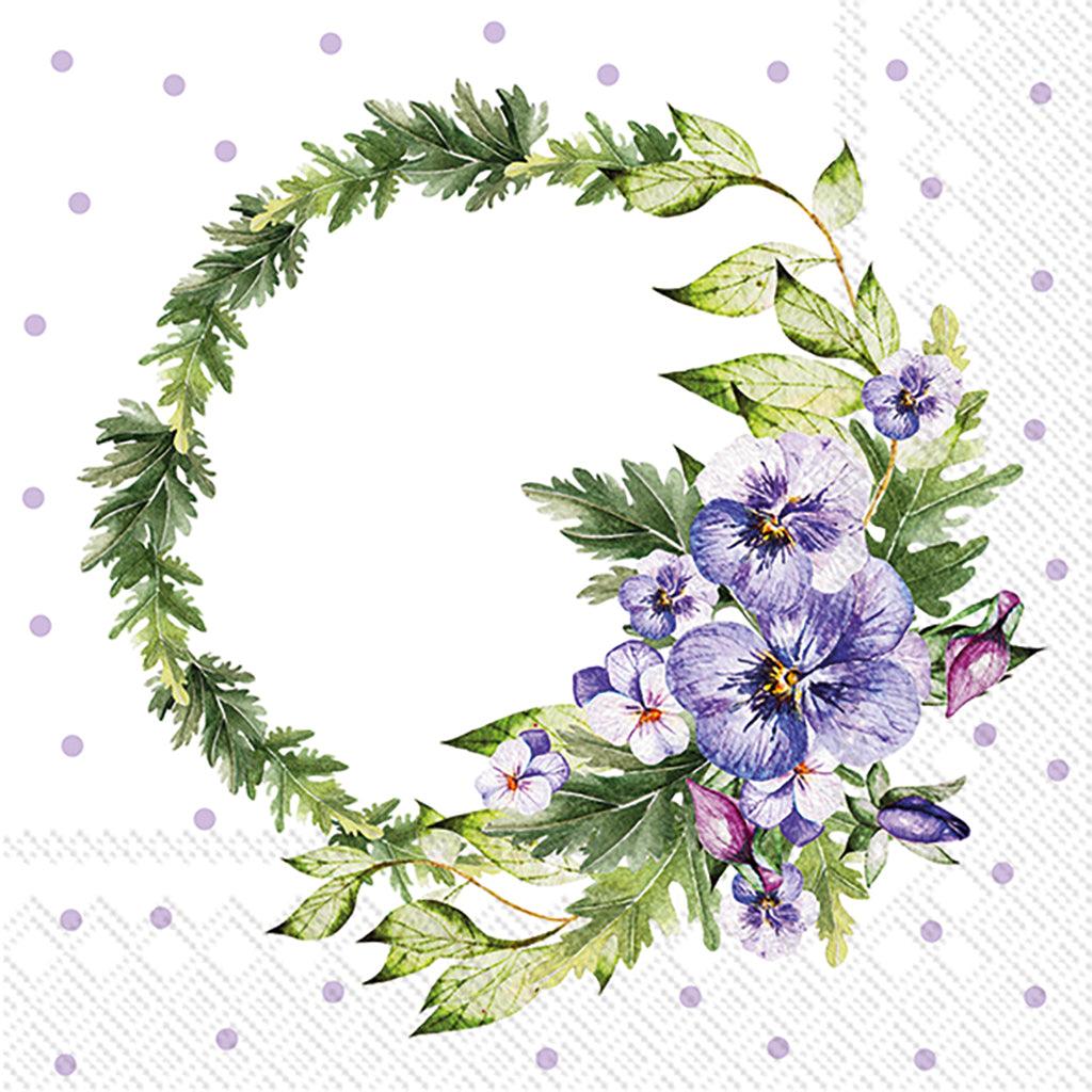 Pansy Wreath Lunch Napkin