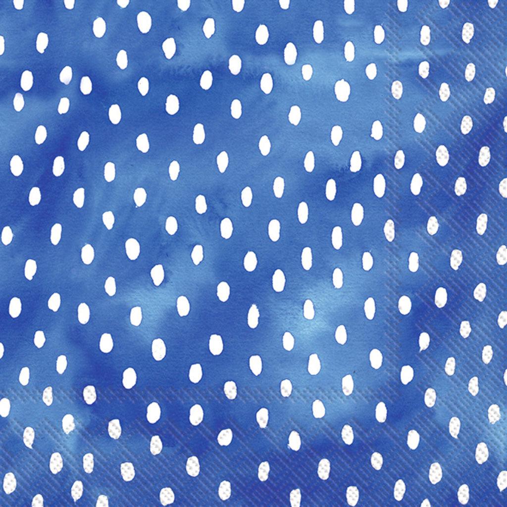 White Dots On Blue Cocktail Napkin