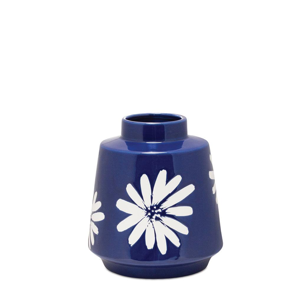Vase W/Flowers Ceramic 8" H