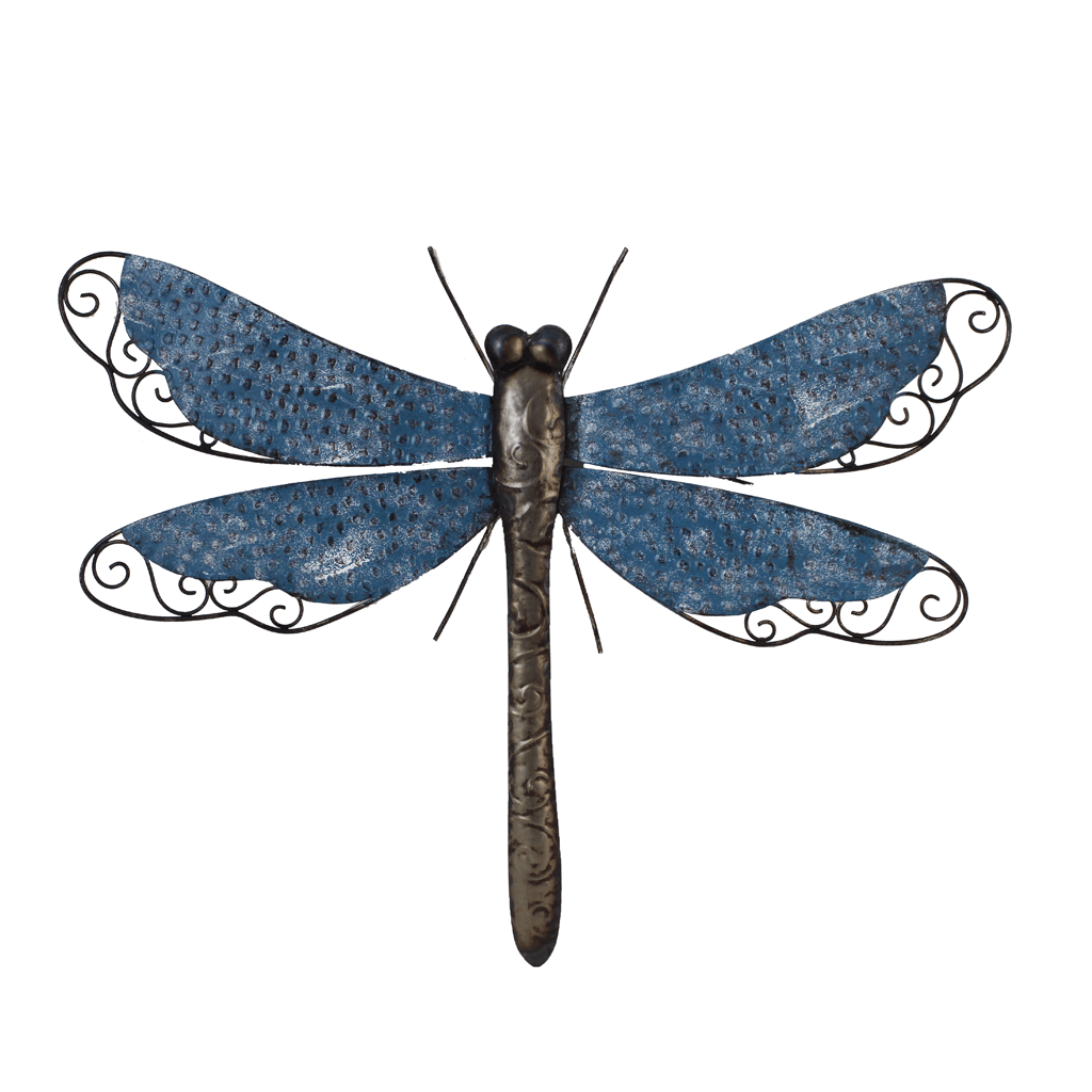 Wall Art Blue Rustic Dragonfly