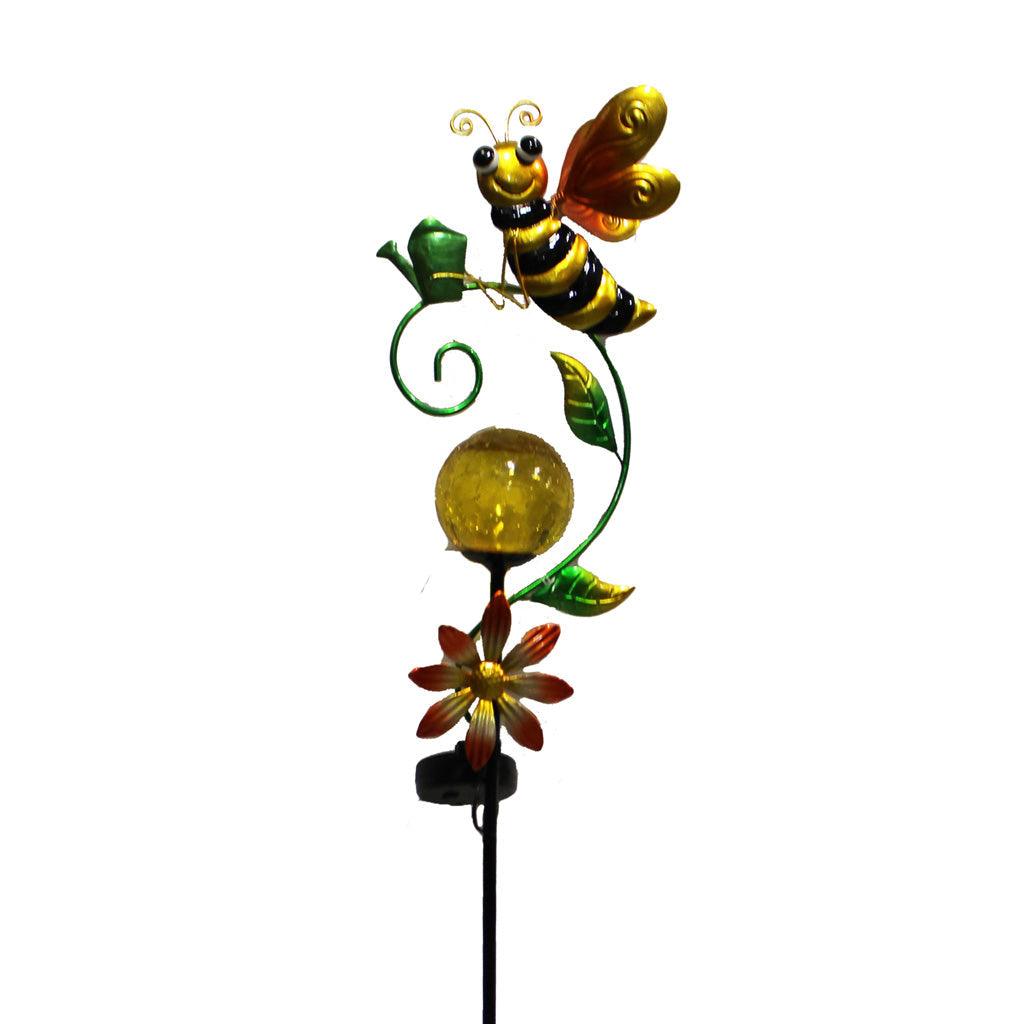 Elevate your outdoor décor with this charming and functional metal garden stake. The solar glass ball adds a touch of whimsy while providing an energy-efficient lighting solution.