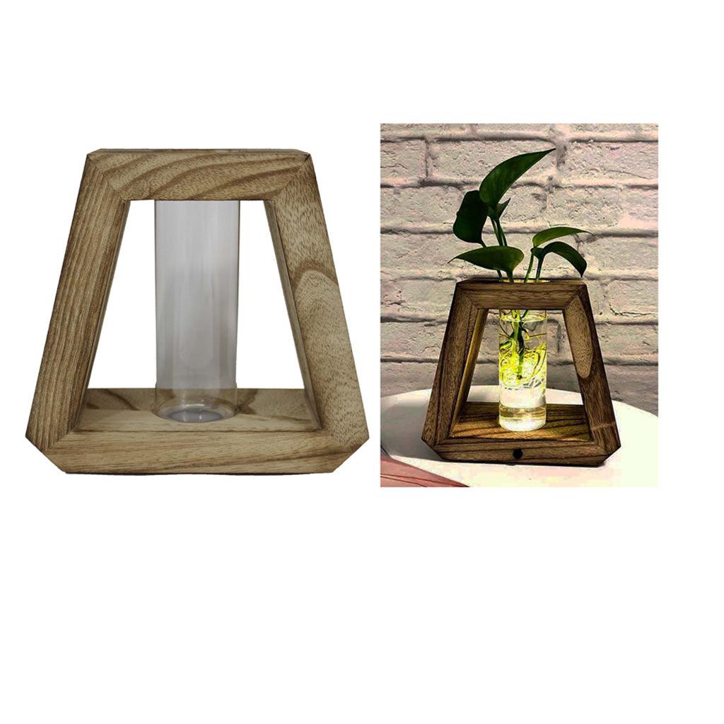 Vase LED Glass And Wood