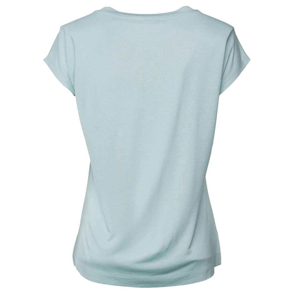 T-Shirt Print Viscose Short Sleeve Light Aqua Green