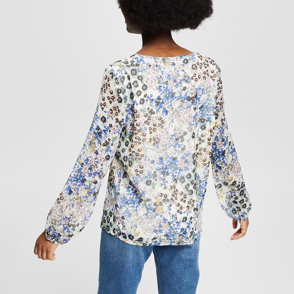 Blouse Loose Fit Printed Light Beige