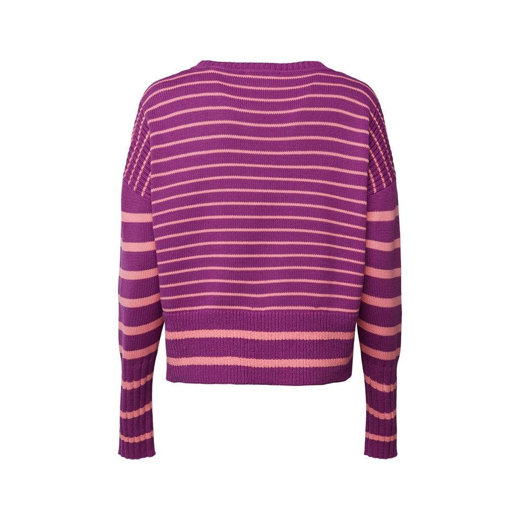 Sweater Cotton Striped Violet