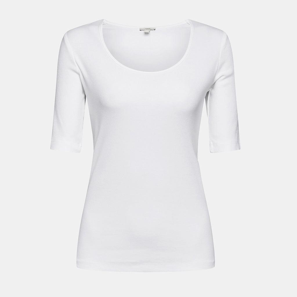 Tee Organic Rib 1/2 Sleeve White