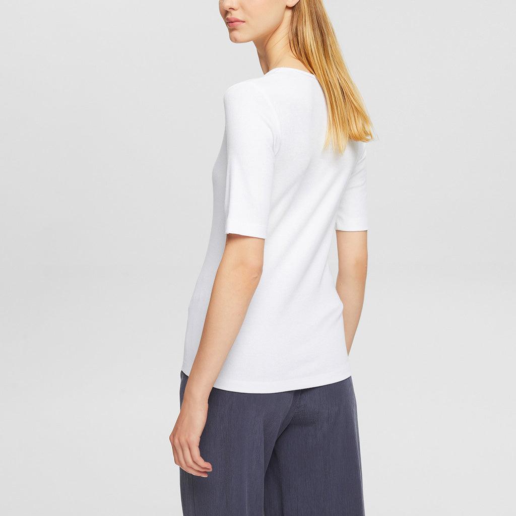 Tee Organic Rib 1/2 Sleeve White