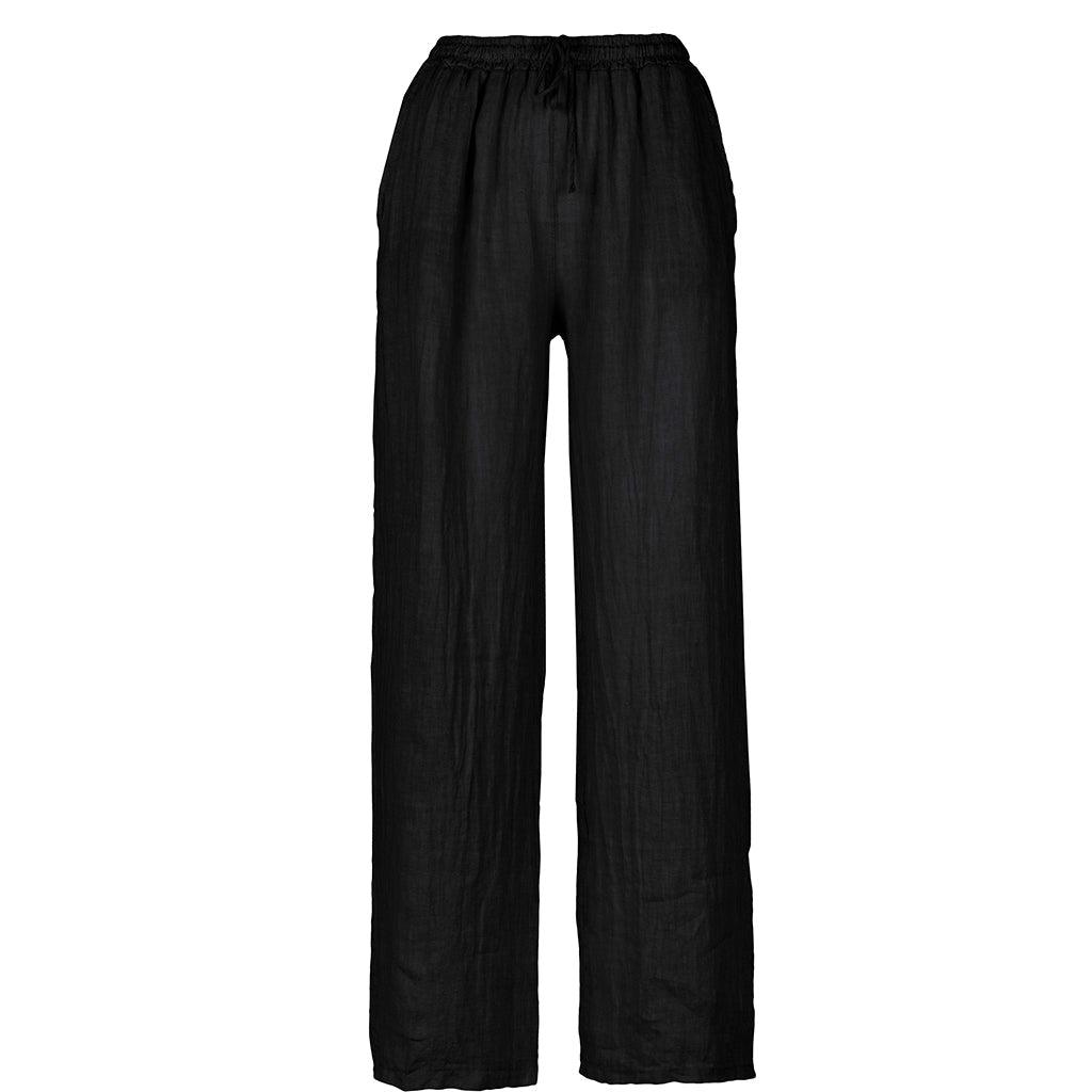 M Italy Pants Linen Black