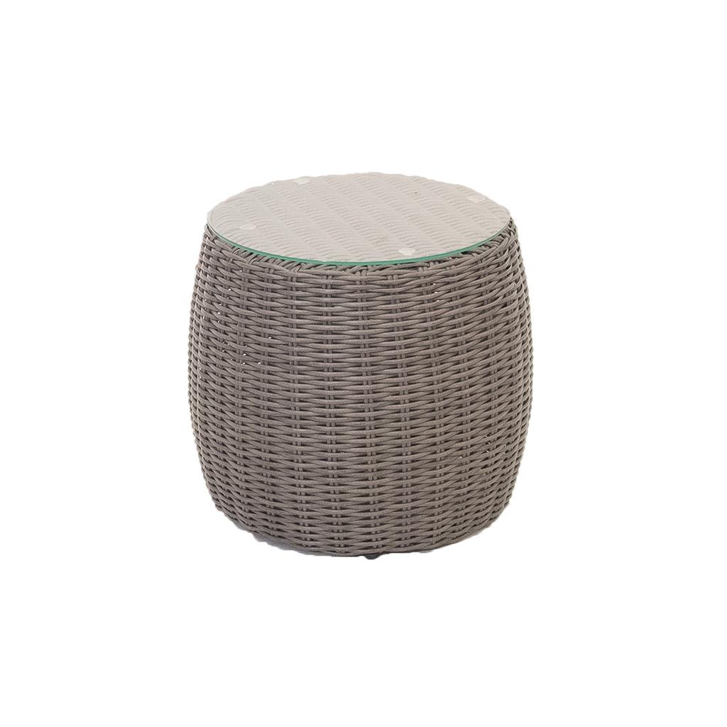 Crafted with resin wicker to last year over year with an aluminum frame and a glass-top finish, the Moroccan Stool/Table is designed to deliver durability in style. Measuring 18.5inX16.9in, this stool is the perfect complement to your outdoor living space. 