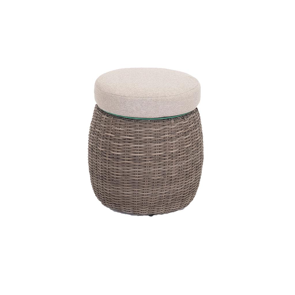 Crafted with resin wicker to last year over year with an aluminum frame and a woven linen cushion, the Moroccan Stool/Table is designed to deliver durability in style. Measuring 18.5inX16.9in, this stool is the perfect complement to your outdoor living space. 