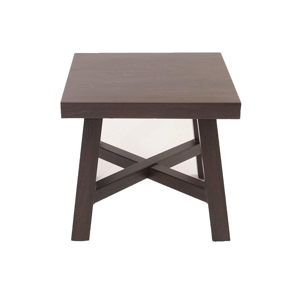 Add additional room with the beautifully crafted Beno End Table. With an aluminum frame in a deep and stunning roasted pecan colour, this sturdy table is made to last. Measures 21.4in H x 23.4in W x 23.4in D. 