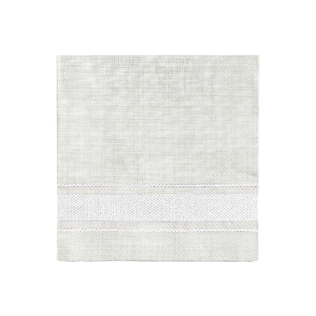 Bistro Stripe Lunch Napkin White