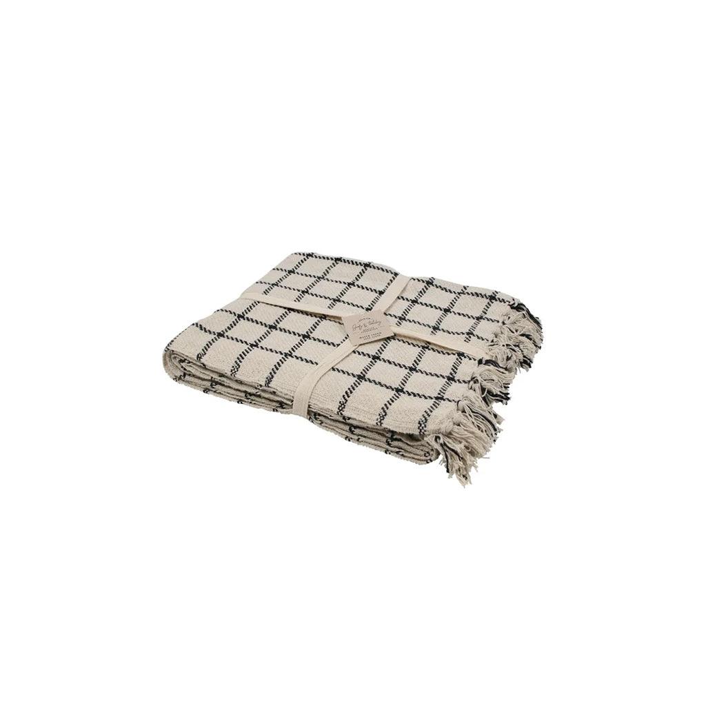 What Throw Check Throw Check Cotton Black 50 x 60 - Sheridan Nurseries Online