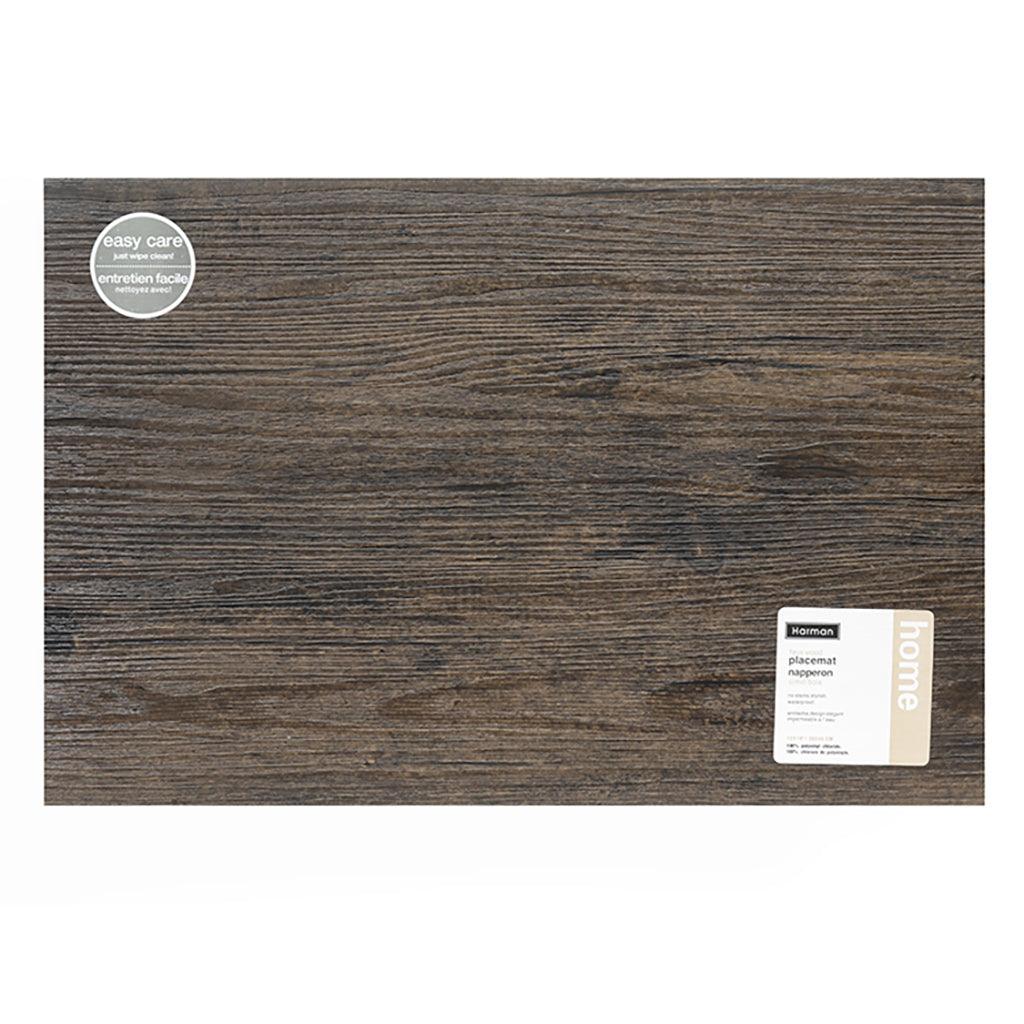 Placemat Faux Wood Dark Chestnut 12 x 18