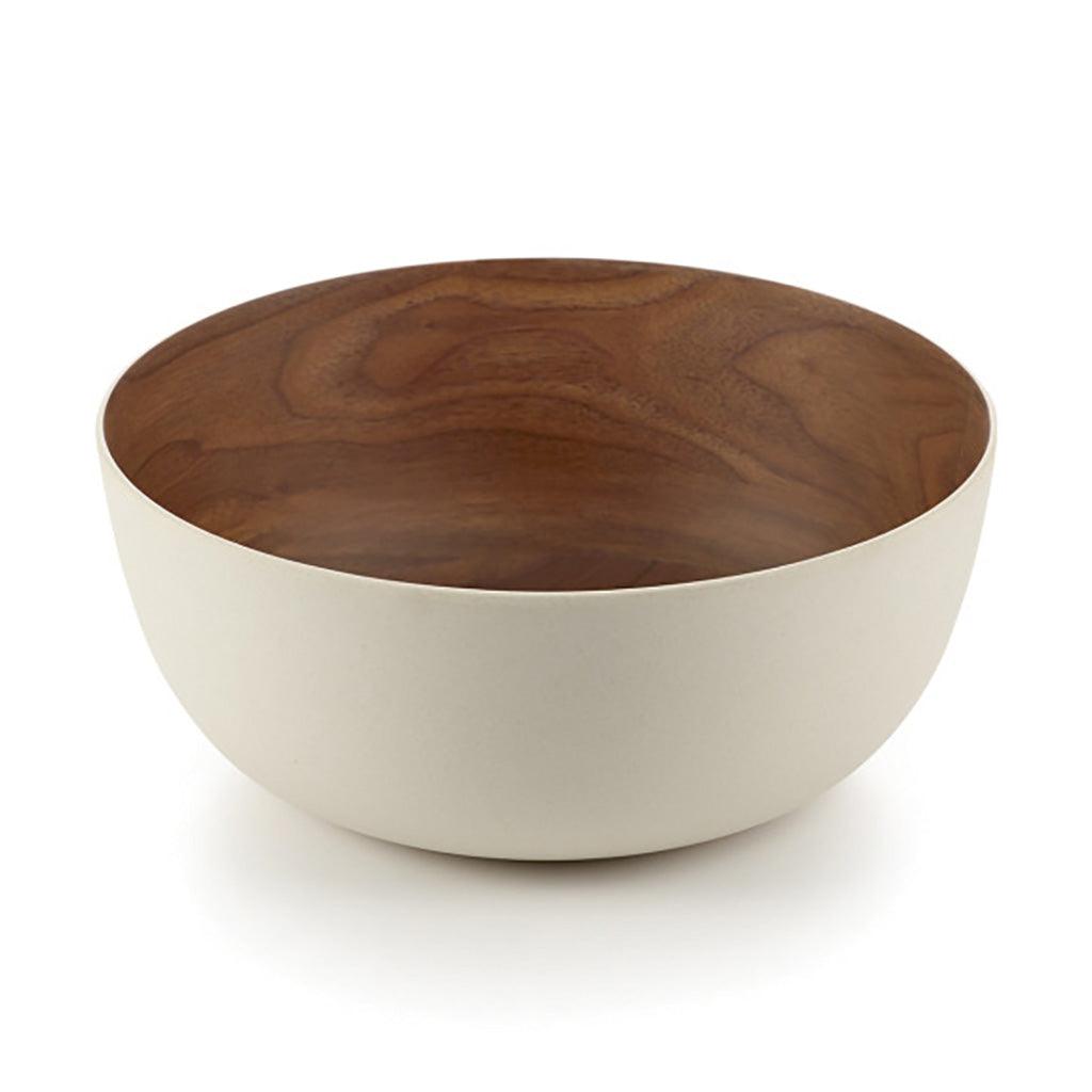 Bamboo Walnut Bowl - Basic White 9&quot;