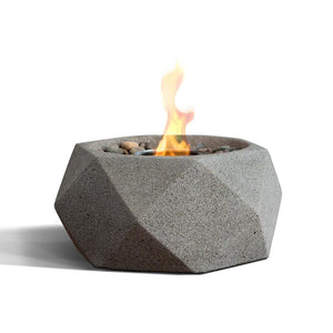 Add tranquility to any indoor or outdoor space with the Geo Fire Bowl. Burning with clean gel fuel, this product is environmentally friendly and burns for 2-3 hours per can. Fuel crackles like a real fire with a 7in flame, weighing 15lbs.