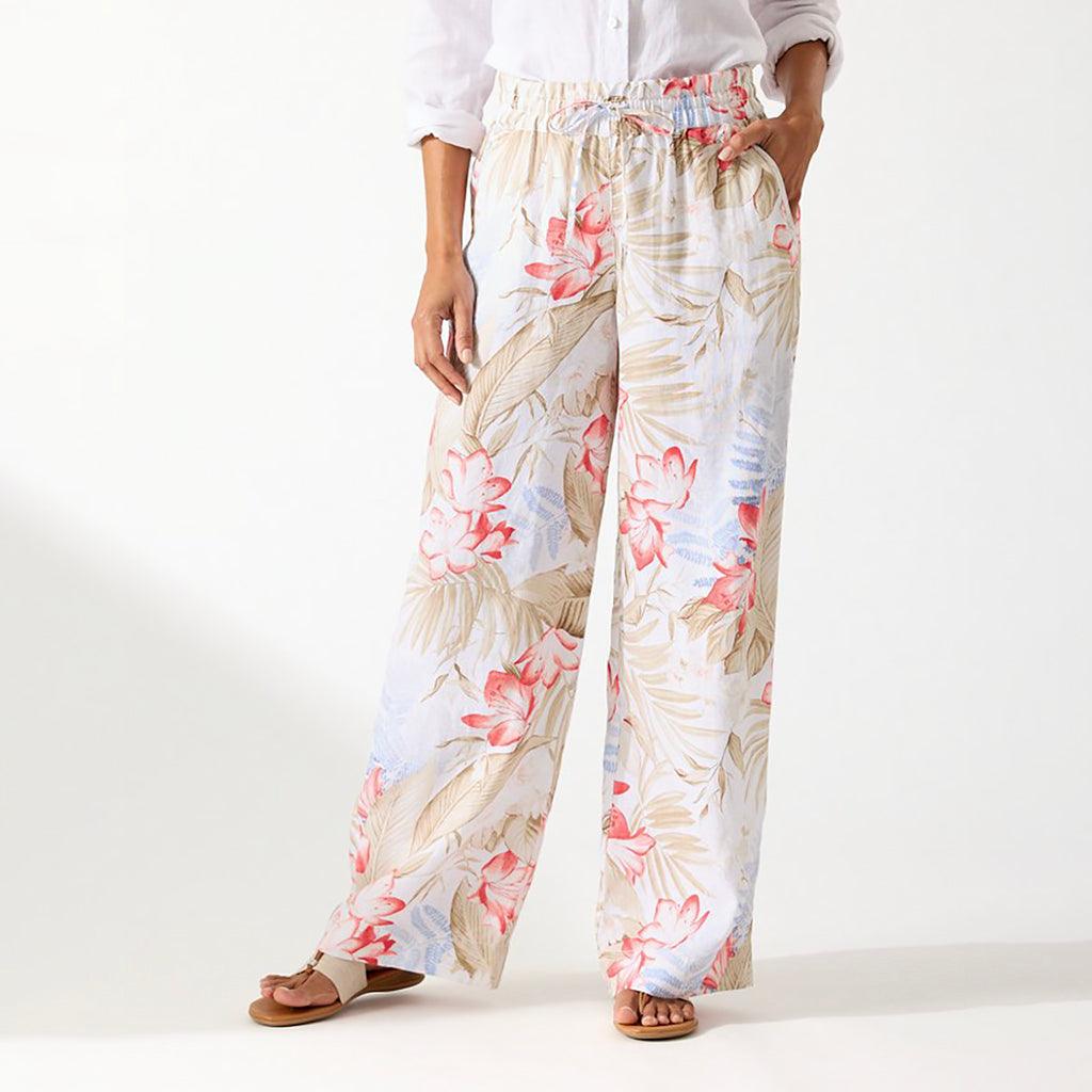 Easy Pant High Rise Delicate Flora White