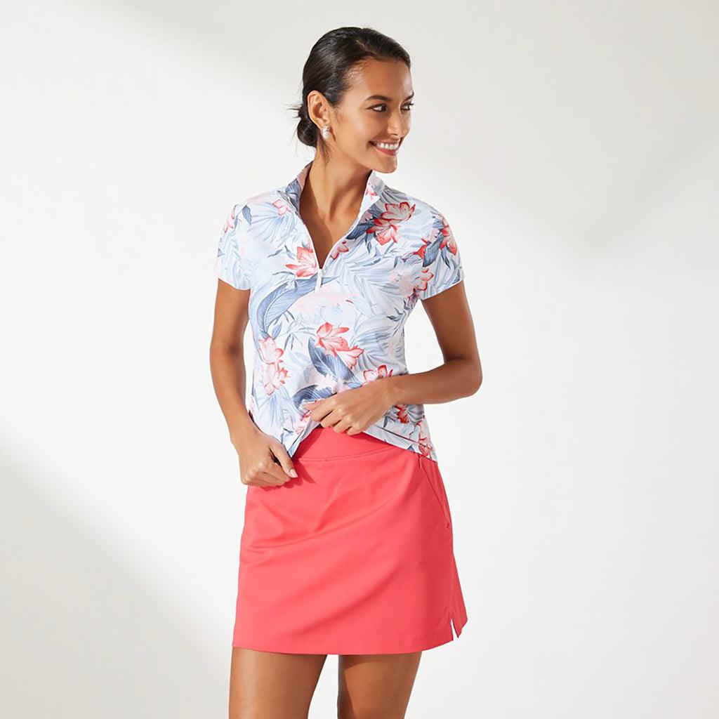 "Tommy Bahama" Aubrey Short Sleeve Mock Top Delicate Flora Blue Muscari