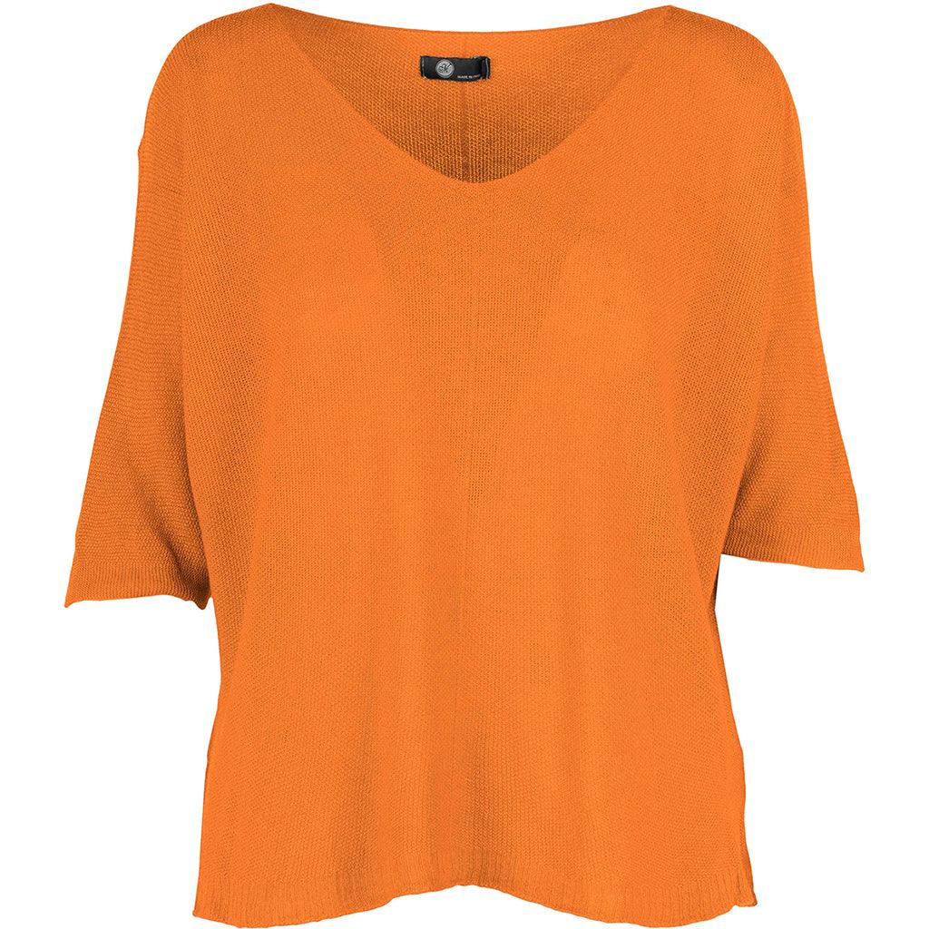 M Made in Italy Woven 3/4 Sleeve Top Orange