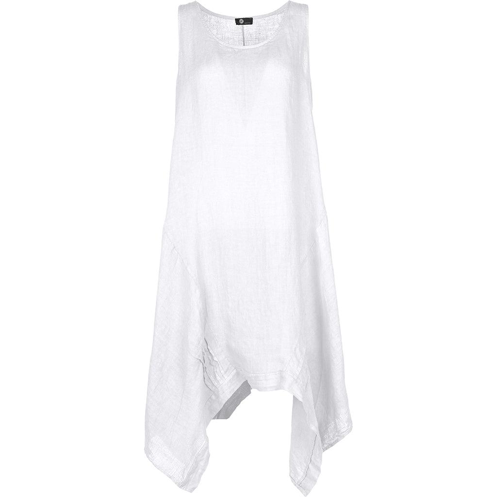 M Made in Italy Linen Tank Dress White