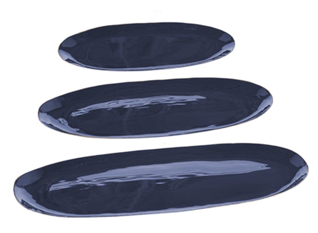 Tray Enamel Oval Indigo