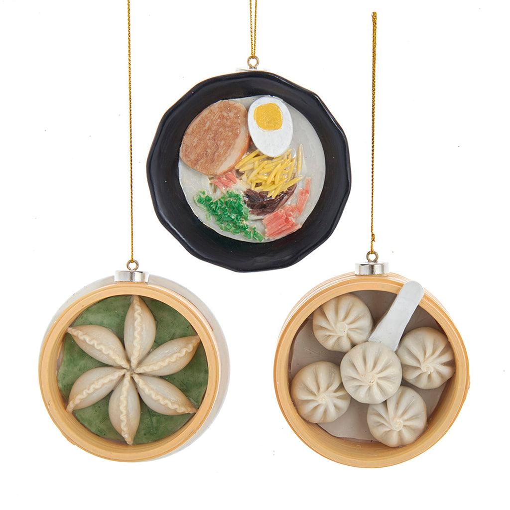 Asian Dumpling &amp; Soup Ornament 3in 3Asst