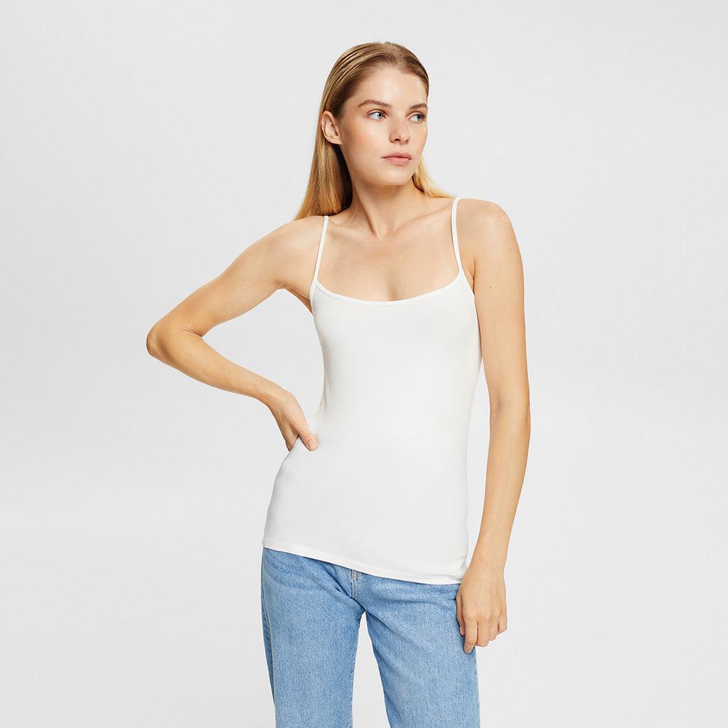 Tank Spaghetti Strap Adjustable Off White