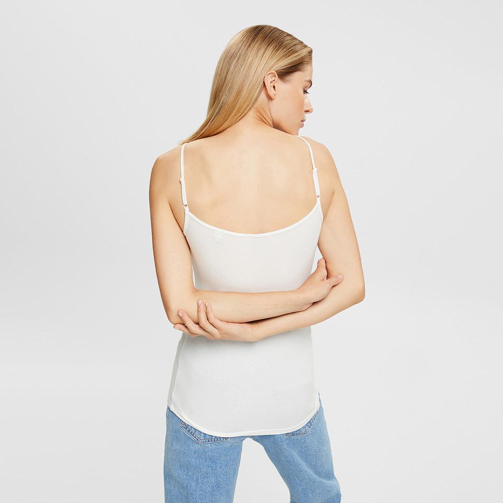 Tank Spaghetti Strap Adjustable Off White