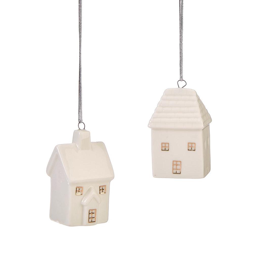 Ceramic House Ornament 2asst