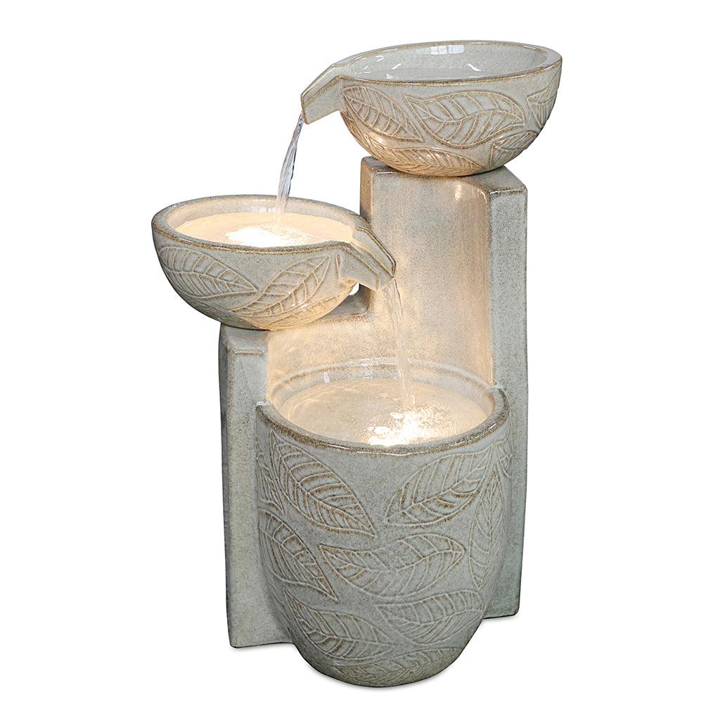 Make a statement in your backyard with this stunning 17.5&quot; x 25.5&quot; Ceramic Fountain. Its intricate design and durable material make it a welcome addition to any outdoor living space. Get ready to relax with the soothing sound of flowing water and add a touch of elegance to any gathering.