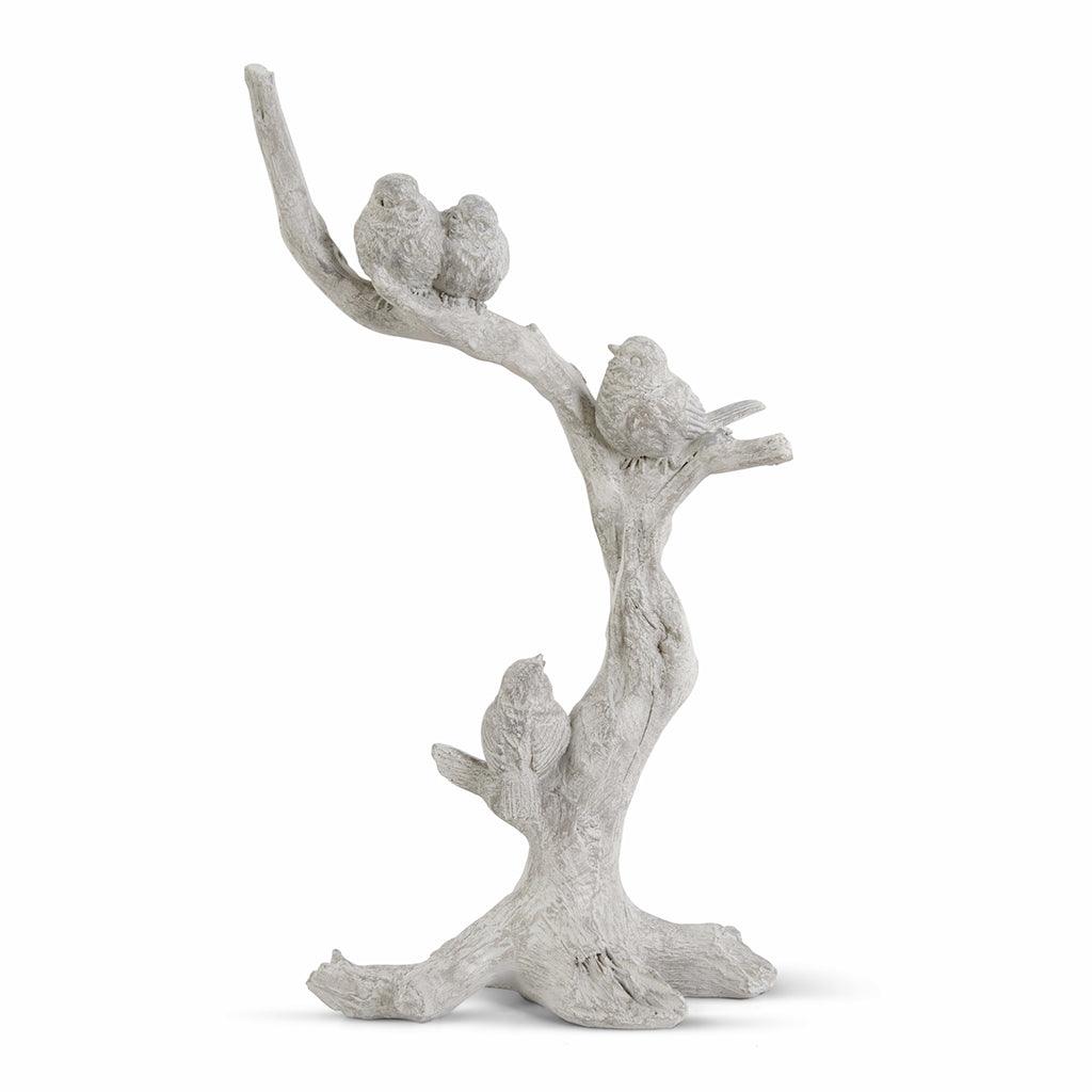 Bring a touch of nature indoors with this beautifully handcrafted Grey Wash Branch with 3 Birds Resin. Whether you want to decorate your living space or office, this intricately designed piece adds a delicate and elegant touch. The perfect size to fit into any desired space, this natural decoration measures 17.25&quot;.
